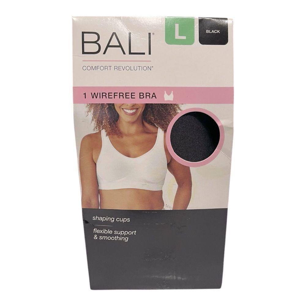 Bali Comfort Revolution Black Wirefree Bra - Large